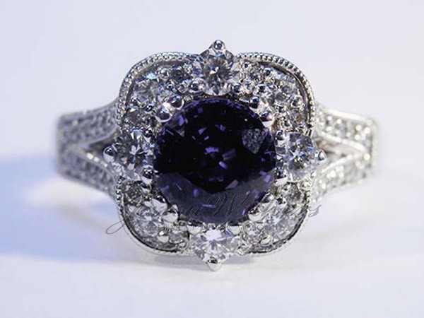1Ct. Bluish Purple Round Sapphire