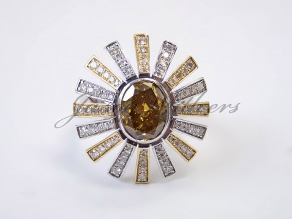 1.83Ct. Chameleon oval/cushion natural fancy diamond ring 1.83Ct. Chameleon oval/cushion natural fancy diamond ring